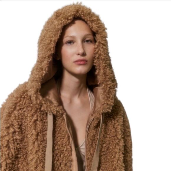 NEW UO Urban Outfitters Casey Sherpa Hooded Zip-Up Jacket M L - Picture 4 of 6